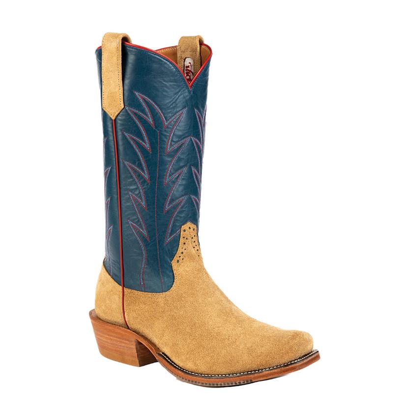 Rios Of Mercedes Footwear Rios of Mercedes Navy Calf Tan Crazy Horse Rough Out Men's Boot