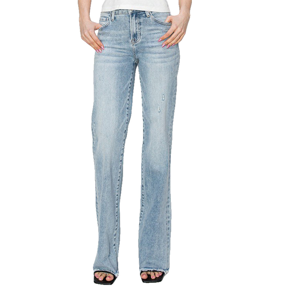 Risen Apparel Risen High Rise Long Straight Light Wash Women's Jeans