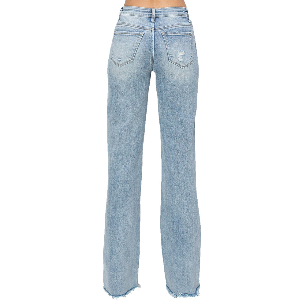 Risen Apparel Risen High Rise Long Straight Light Wash Women's Jeans