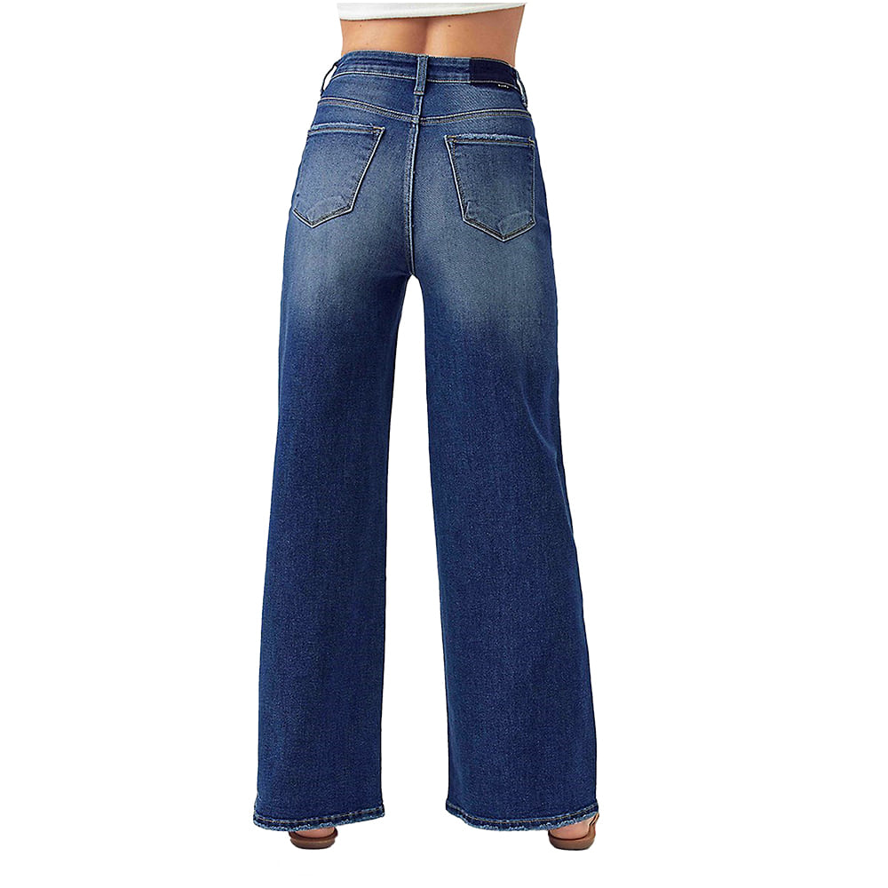Risen Apparel Risen Women's High Rise Wide Flare Basic Jean in Dark Wash