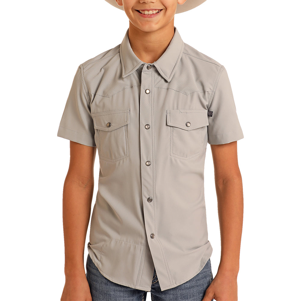 ROCK AND ROLL COWBOY 1000 BOYS SHIRTS Boys Tek S/S Solid Shirt
