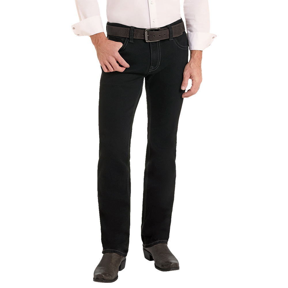 ROCK AND ROLL COWBOY 200 MENS PANTS AND JEANS BLACK REVOLVER SLIM STRAIGHT RELFEX DENIM