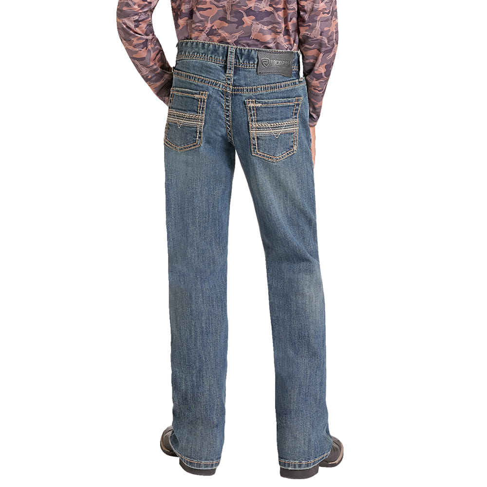 ROCK AND ROLL COWBOY 2000 BOYS PANTS AND JEANS Two Tone Step Stitch Embroidery Bootcut