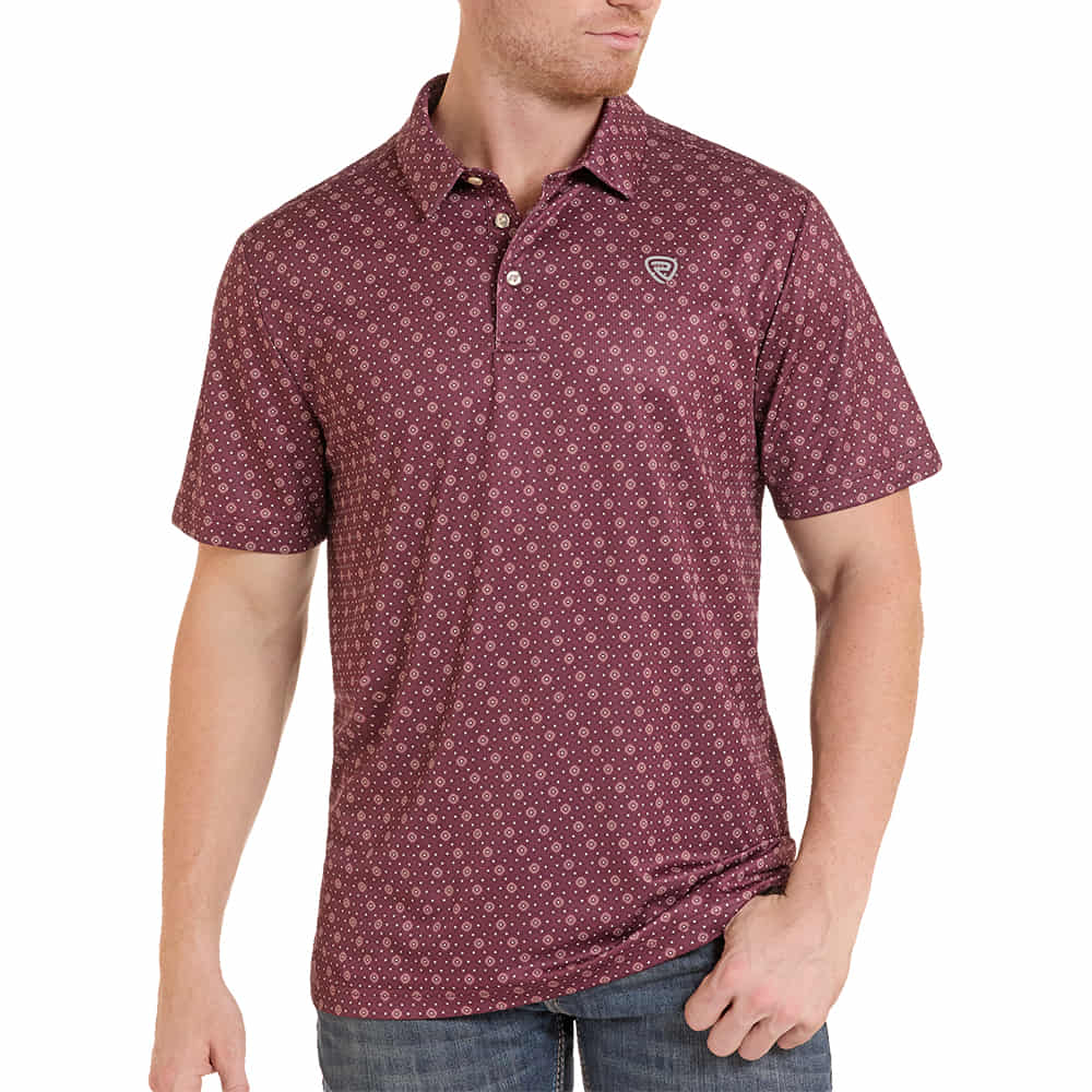 Rock and Roll Cowboy Apparel Geo Print Polo