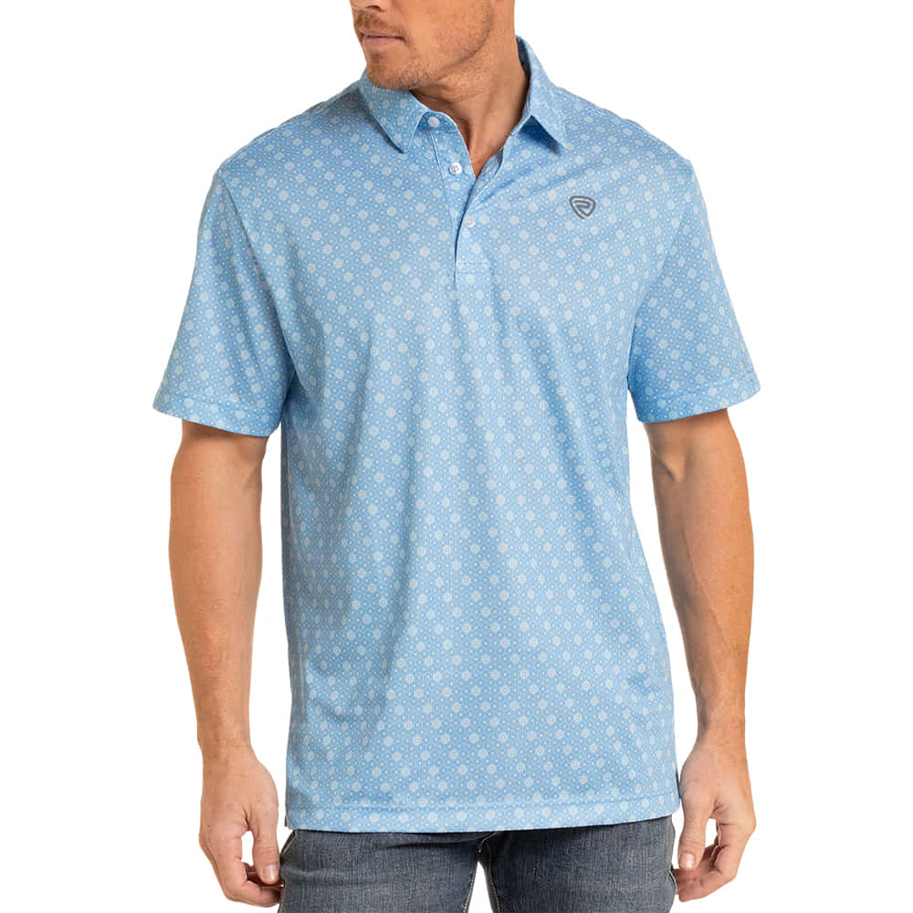 Rock and Roll Cowboy Apparel Geo Print Polo