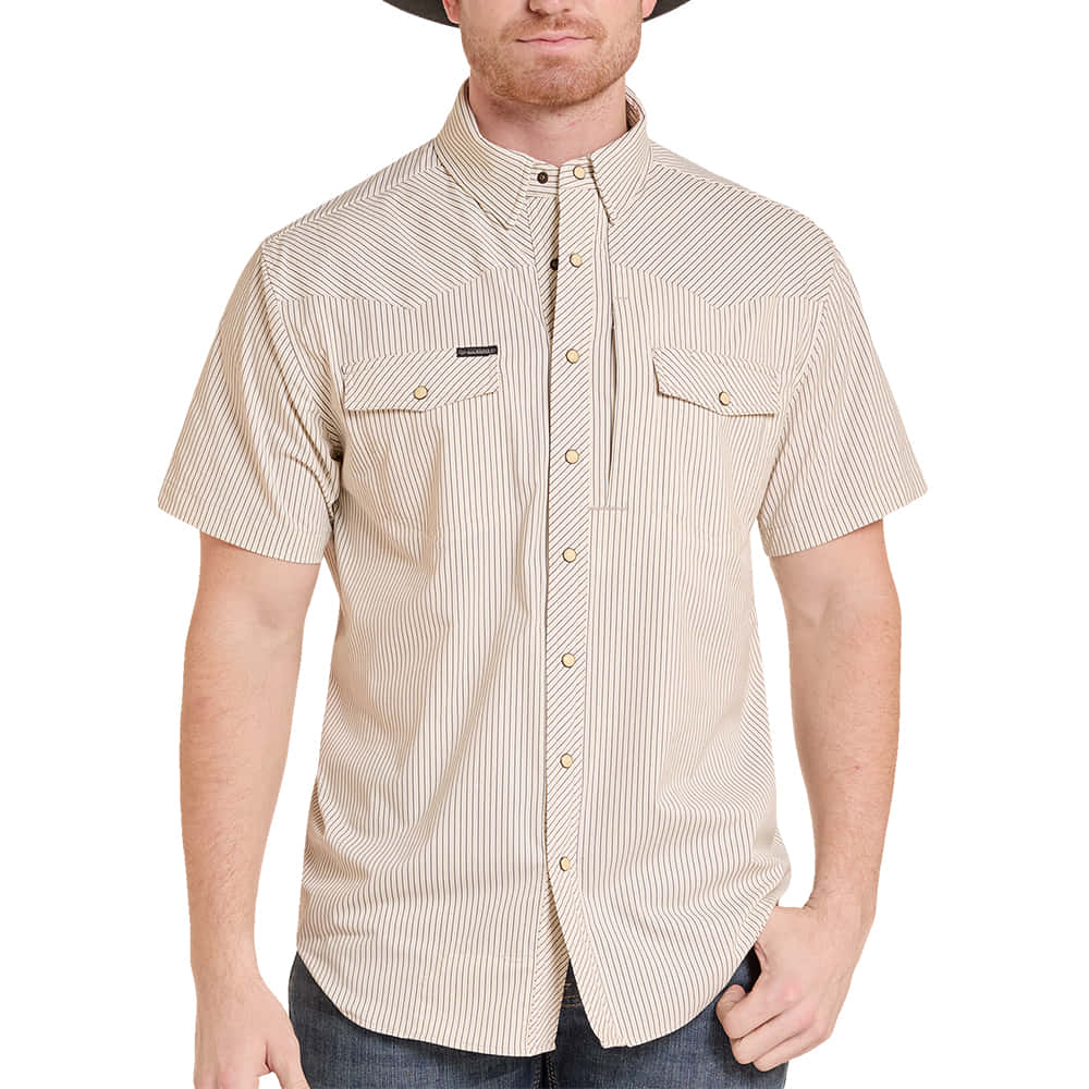Rock and Roll Cowboy Apparel Tek Stripe Western Short Sleeve Shirt