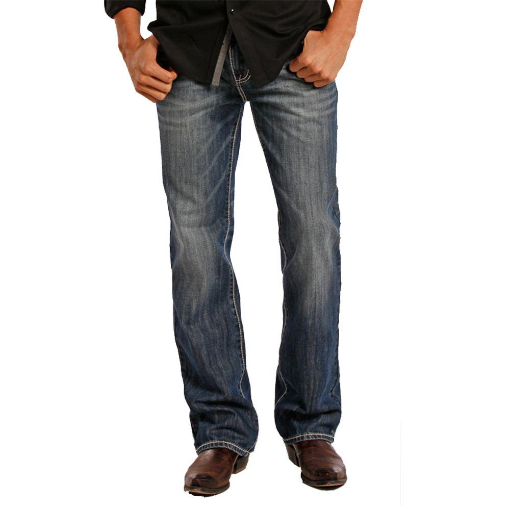 ROCK AND ROLL COWBOY Rock & Roll Cowboy Mens Double Barrel Straight Leg Jeans