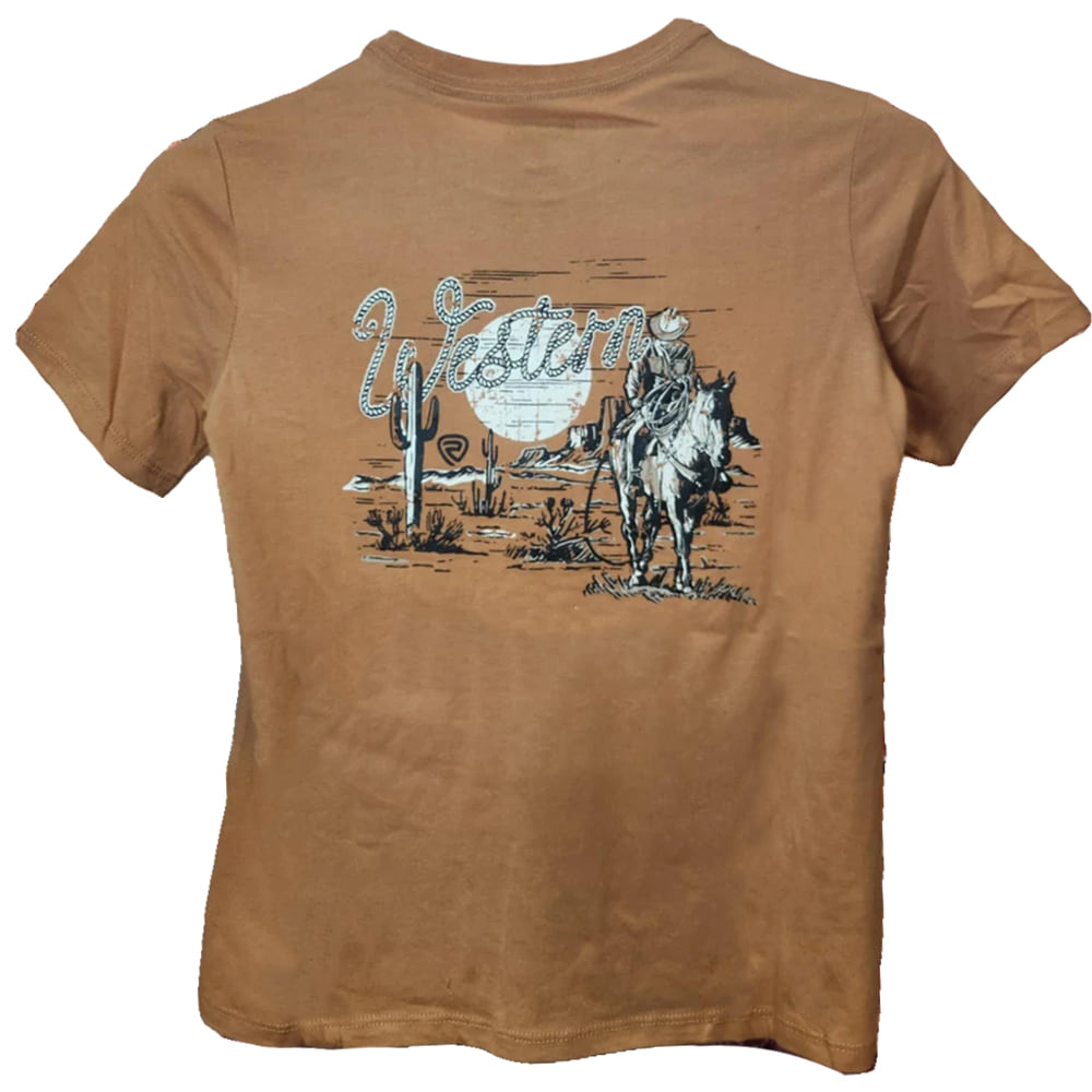 Rock & Roll Cowboy Apparel Rock & Roll Cowboy Boy's Camel  Western Cowboy Graphic Short Sleeve Shirt