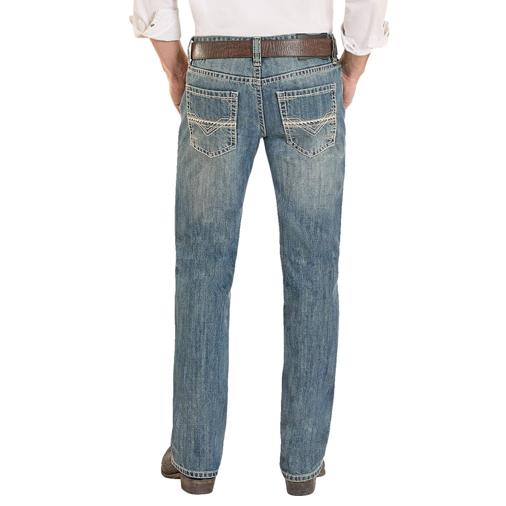 Rock & Roll Cowboy Apparel Rock & Roll Cowboy Men's Raised Denim Embroider Pistol Straight Jeans