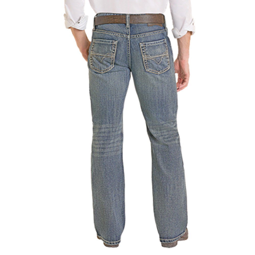 Rock & Roll Cowboy Apparel Rock & Roll Cowboy Men's Two Tone Double Barrel Medium Vintage Boot Cut Jeans