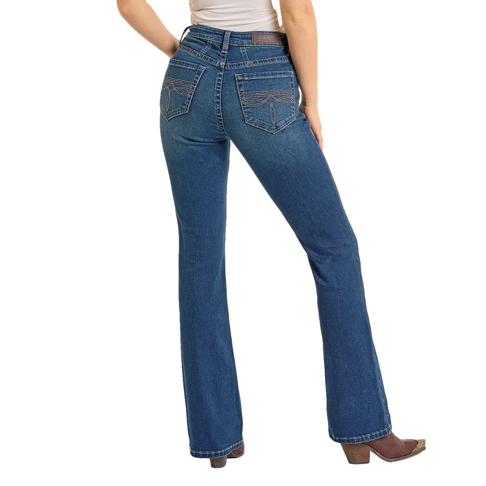 Rock & Roll Cowgirl Apparel Rock and Roll Cowgirl Two Tone High Rise Boot Cut Women's Jeans