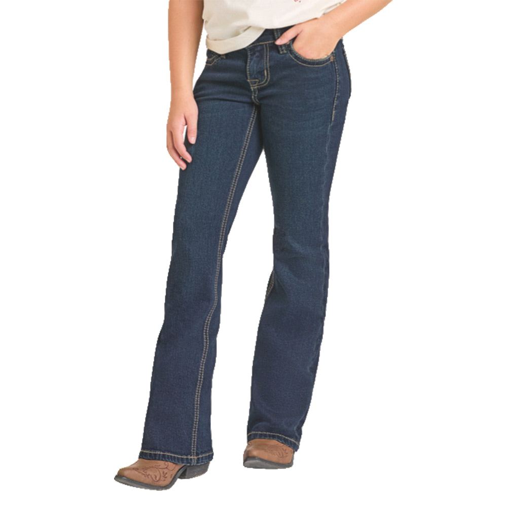 Rock & Roll Cowgirl Apparel Rock & Roll Cowgirl Girl's Dark Vintage Stitch Boot Cut