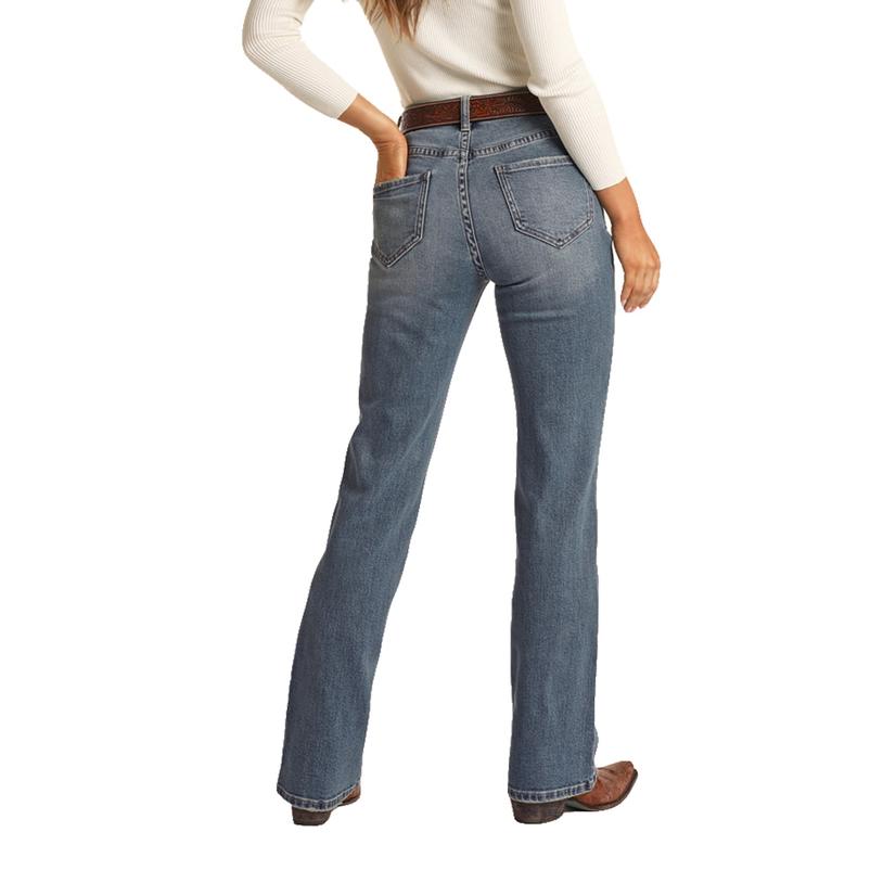 Rock & Roll Cowgirl Apparel Rock & Roll Cowgirl Women's High Rise Twill Denim Bootcut Jean