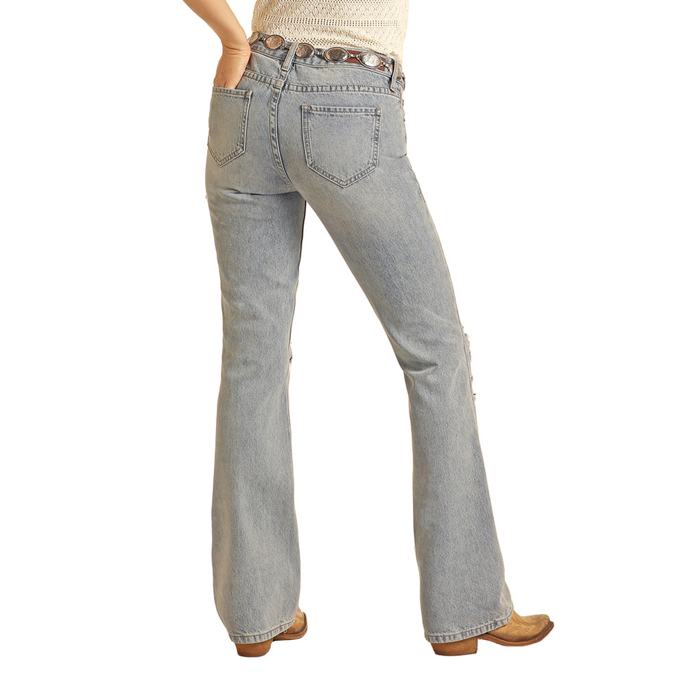 Rock & Roll Cowgirl Apparel Rock & Roll Light Wash Mid Rise Bootcut Women's Jean