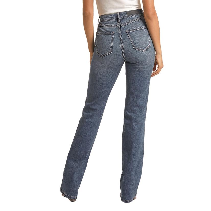 Rock & Roll Cowgirl Apparel Rock & Roll Women's Button Fly High Rise Medium Vintage Bootcut Jeans