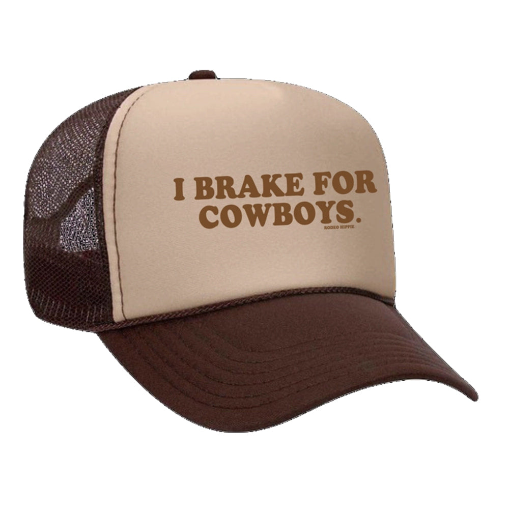 Rodeo Hippie Hats Rodeo Hippie I Brake For Cowboys Brown Cap