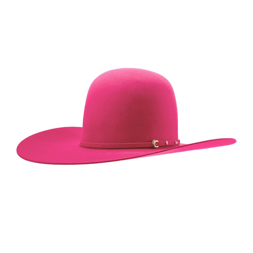 Rodeo King Hats Rodeo King 7X 4.5" Brim Open Crown Hot Pink Felt Cowboy Hat