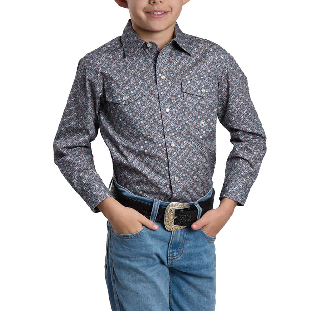 Roper Apparel Boys Long Sleeve Snap Shirt