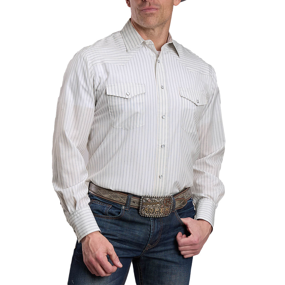 Roper Apparel Long Sleeve Stripe Snap Shirt