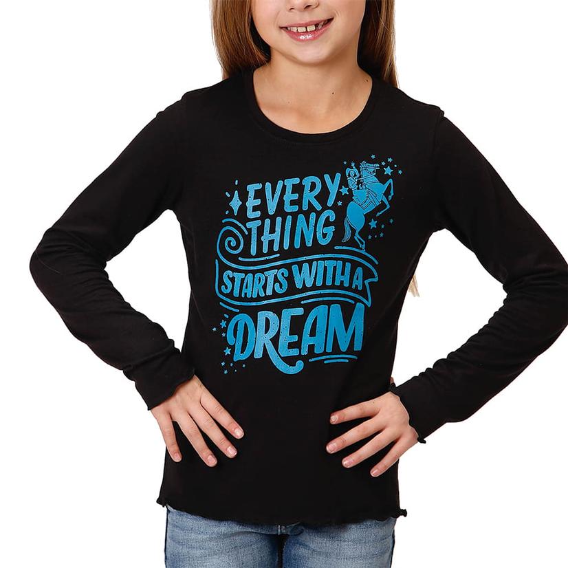 Roper Apparel Roper Black Everything Starts With A Dream Girls Tee