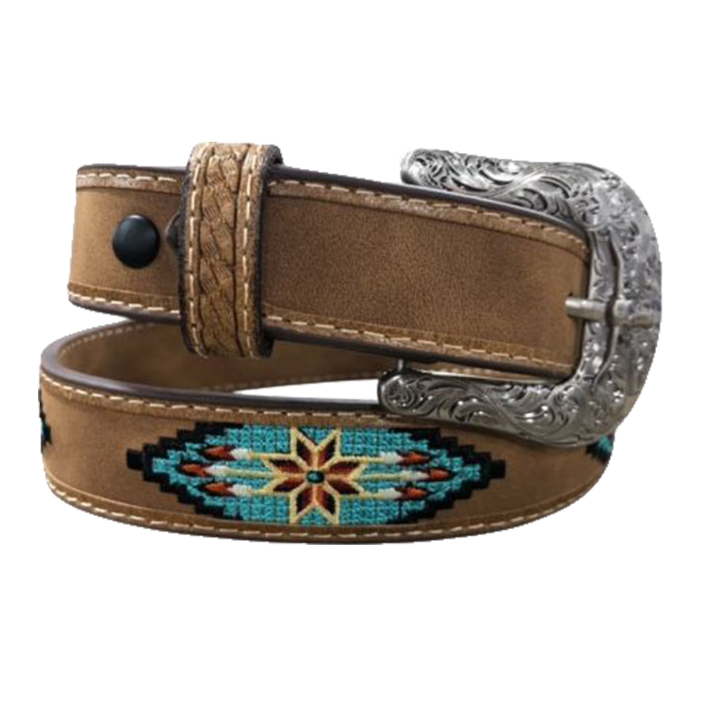 Roper Apparel Roper Brown Aztec Embroidered Boy's Belt