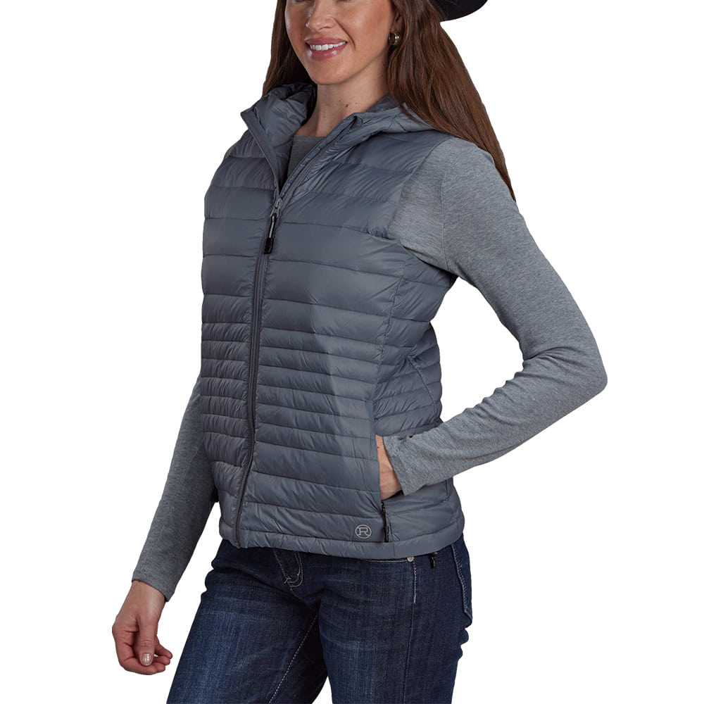 Roper Apparel Roper Hooded Puffer Women's Vest In Blue