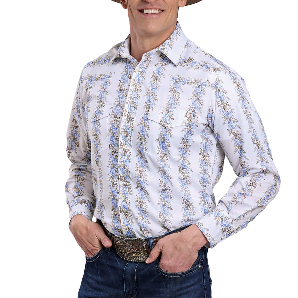 Roper Apparel Roper Men's All Over Floral Long Sleeve Snap Shirt