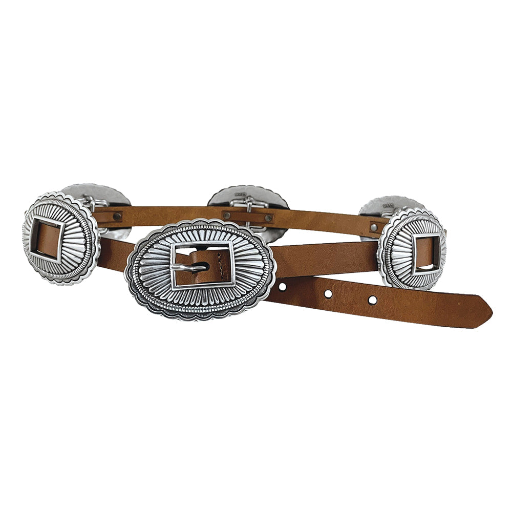 Roper Apparel Roper Oval Concho Black Leather Women's Belt