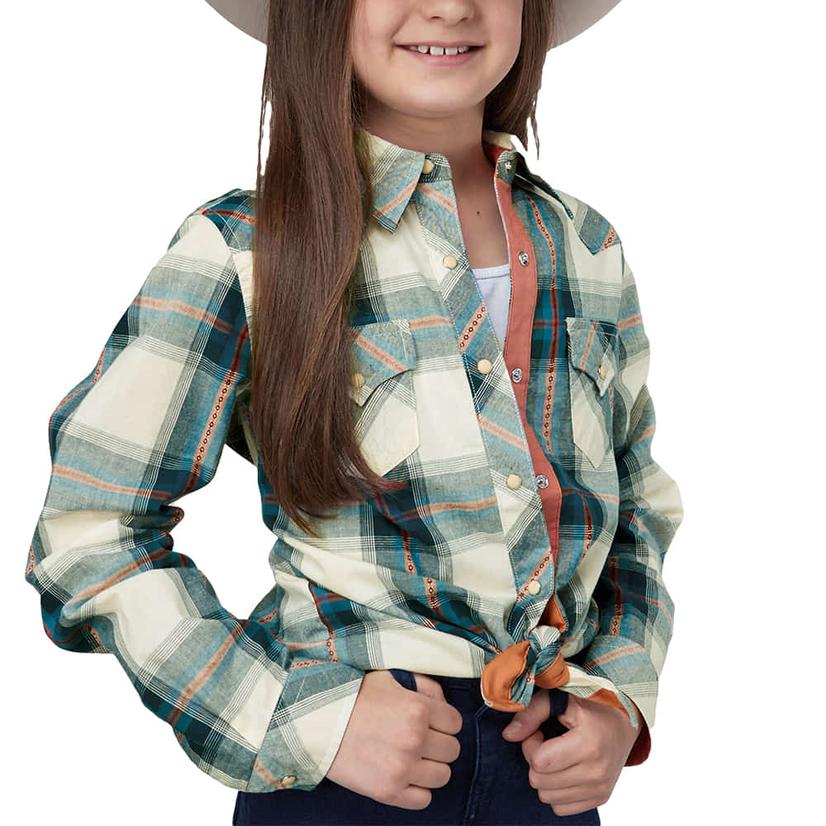 Roper Apparel Roper West Made Plaid Snap Front Long Sleeve Girl's Shirt