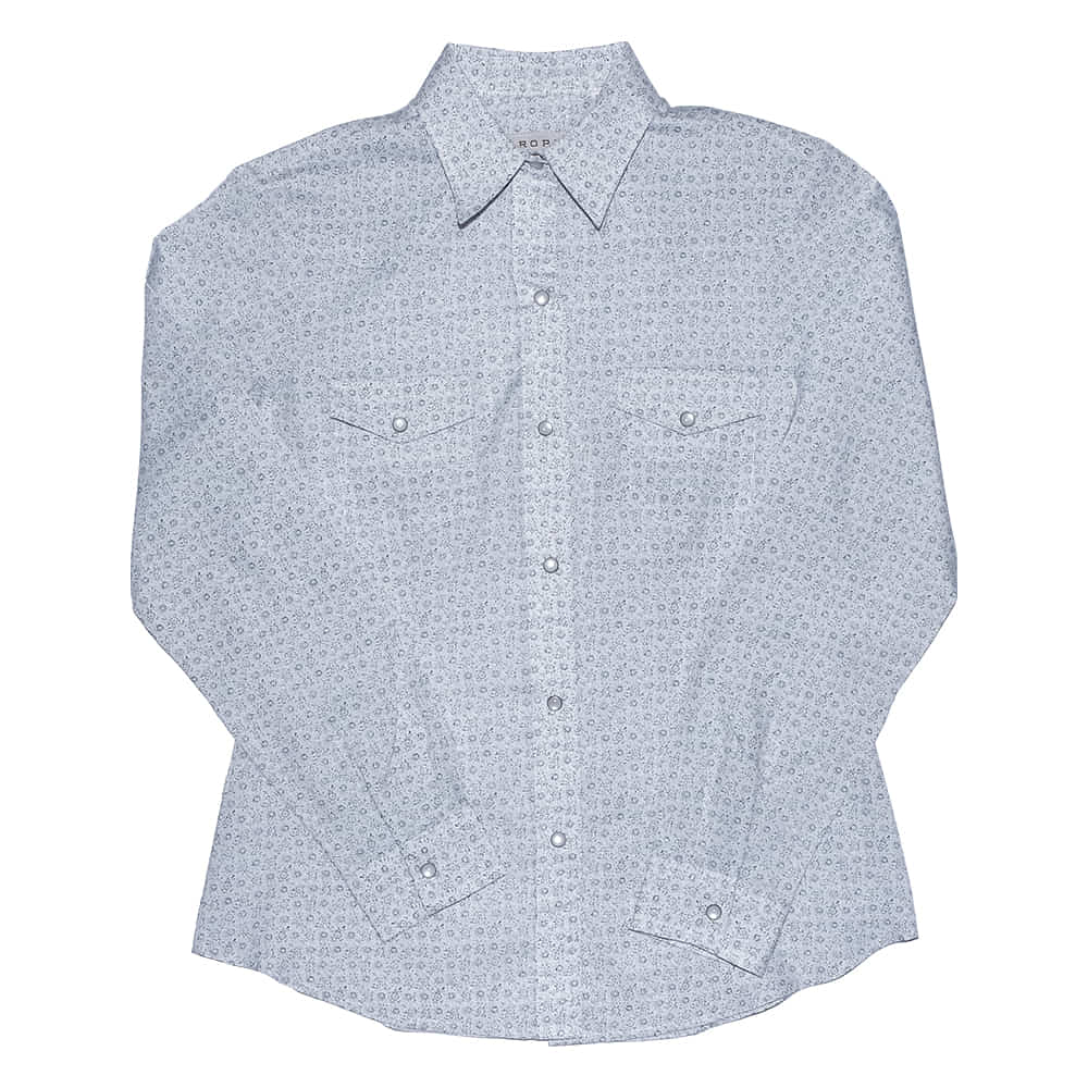 Roper Apparel Roper Western Style Long Sleeve Snap Women's Shirt In Gray