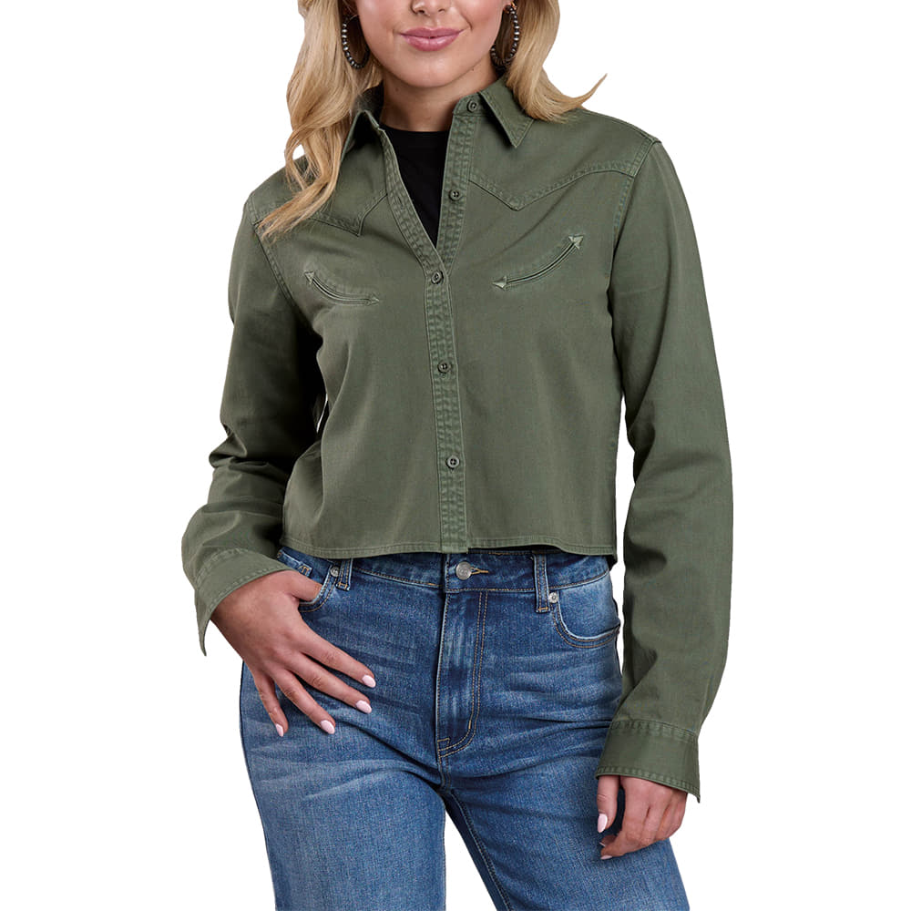 Roper Apparel Roper Women's Green Long Sleeve Button-Down Shirt