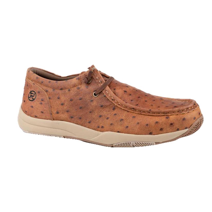 Roper Footwear Roper Clearcut Low Embossed Brown Ostrich Men's Chukka Shoes