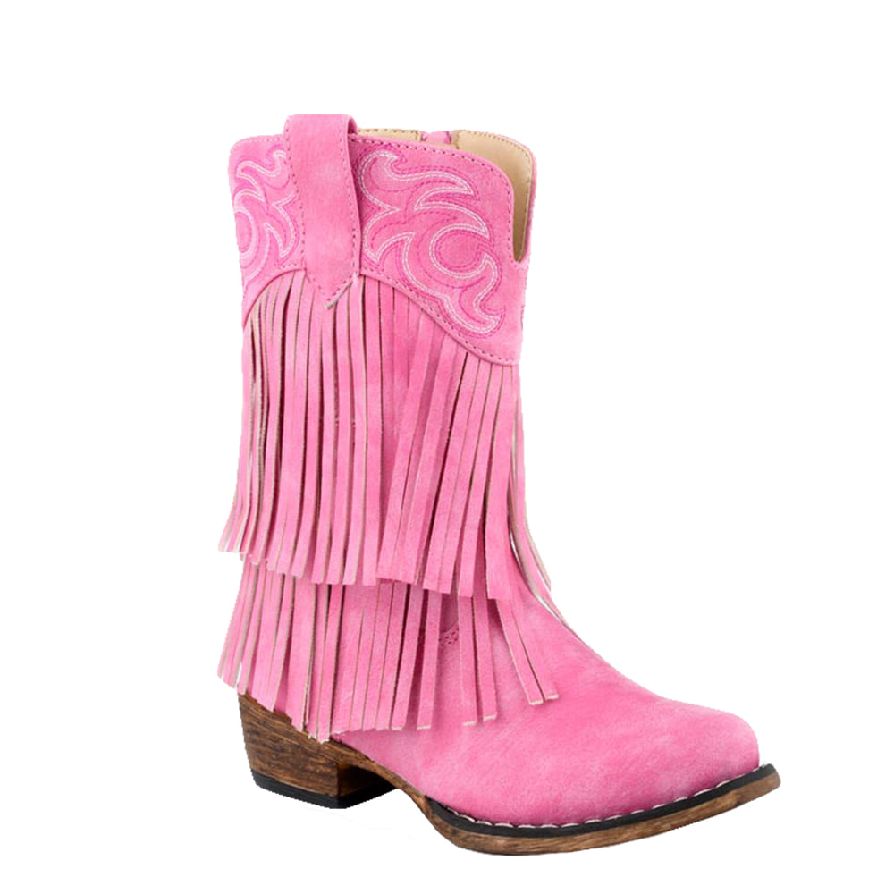 Roper Footwear Roper Girl's Rick Rack Pink Fringe Boots