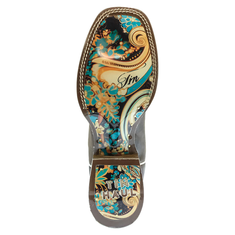 Roper Footwear Roper Women's Yee-Haw Burnish Brown And Turquoise Boots