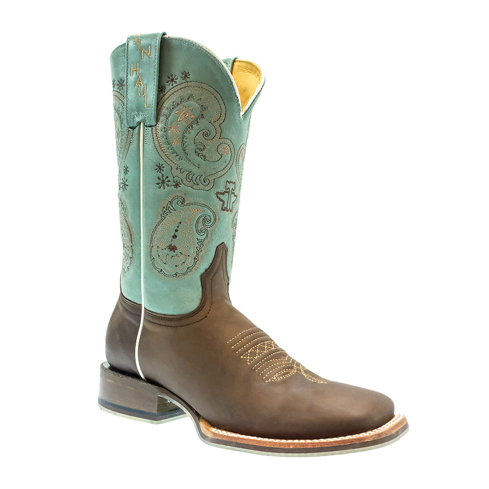Roper Footwear Roper Women's Yee-Haw Burnish Brown And Turquoise Boots