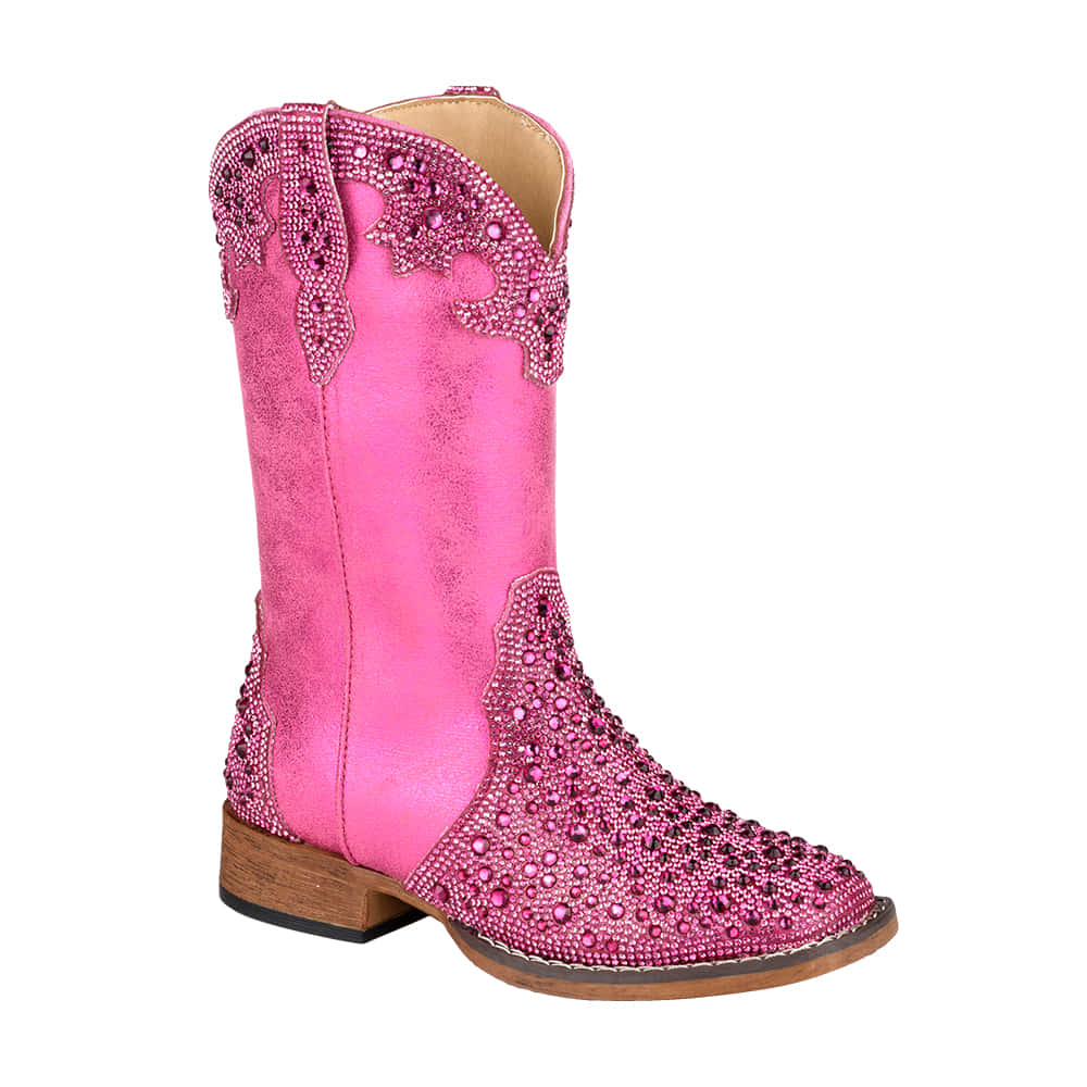 Roper Footwear STARLIT FUCHSIA VAMP AND SHAFT CRYSTAL CROWN, TOE, HEEL OVERLAY