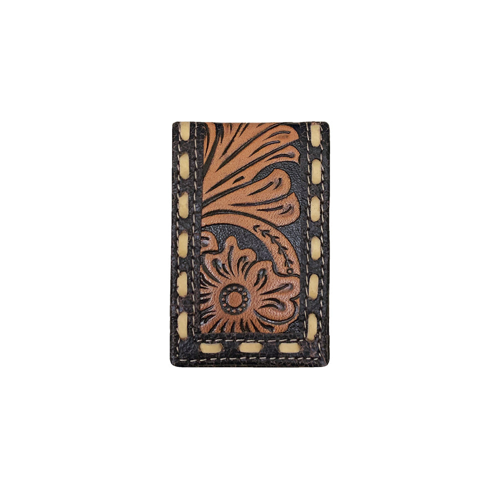 Roper Other OS Roper Cognac Tooled Leather Men's Magnetic Money Clip
