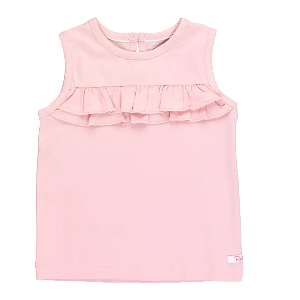 RuffleButts Apparel RuffleButts Pink Knit Girl's Tank Top