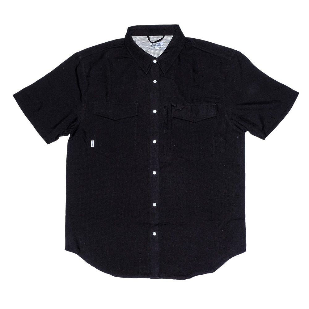Saltee Outdoors Apparel Saltee Outdoors Corralitos Performance Western Yolk Short Sleeve Men's Shirt In Black