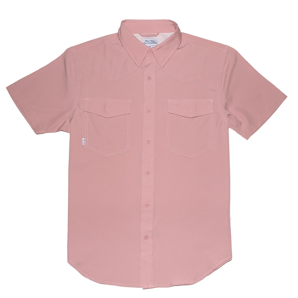 Saltee Outdoors Apparel Saltee Outdoors Eleuthera Performance Western Yolk Hidden Snap Pocket Men's Shirt in Must Have Mauve