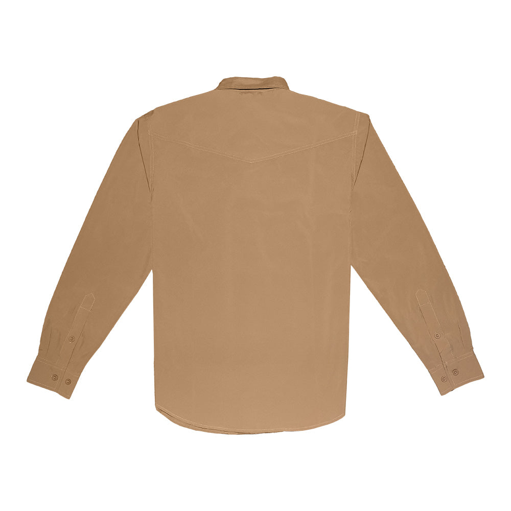 Saltee Outdoors Apparel Saltee Outdoors Eleuthera Western Cowboy Khaki Hidden Long Sleeve Men's Performance Shirt