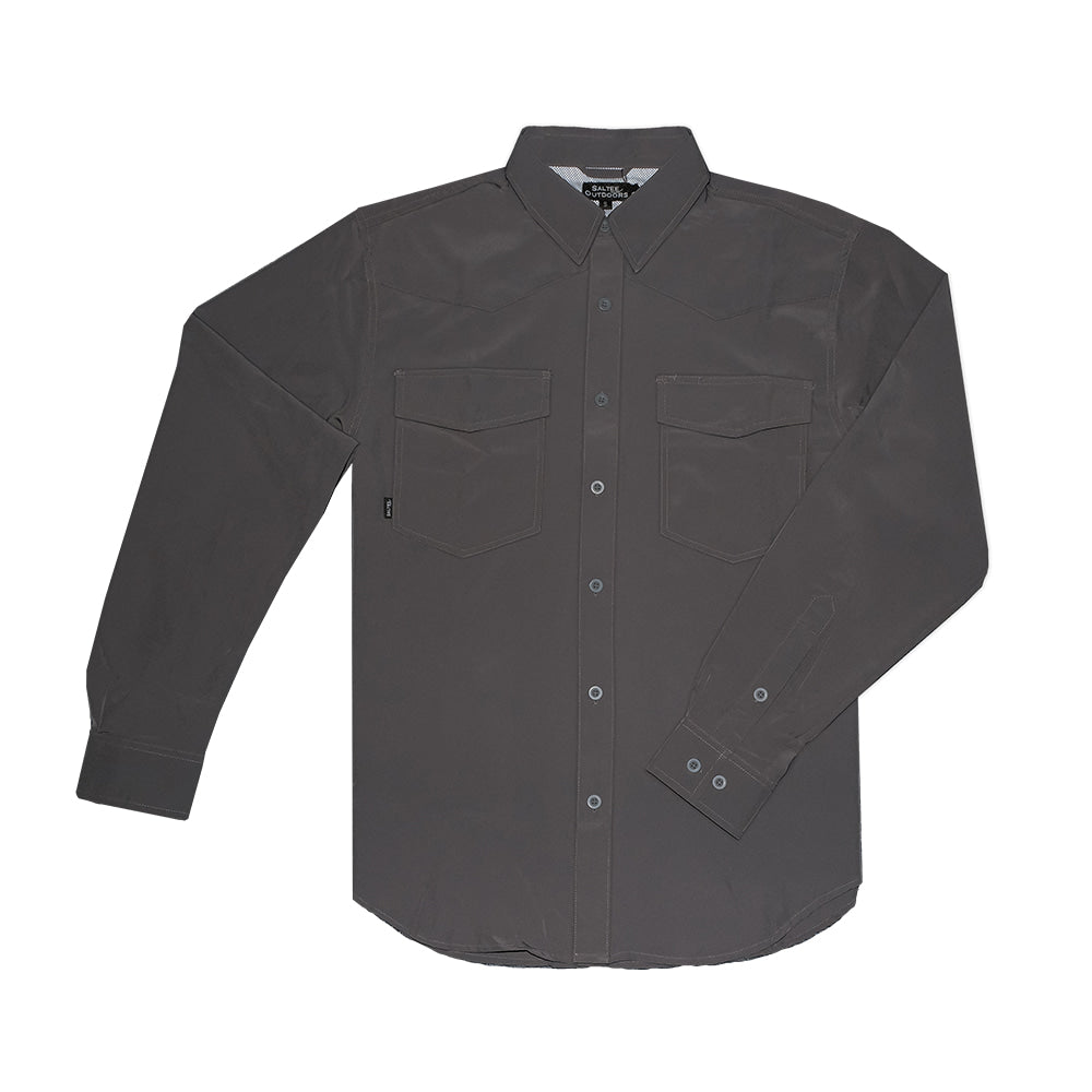 Saltee Outdoors Apparel Saltee Outdoors Eleuthra Western Smokey Night Hidden Snap Long Sleeve Men's Performance Shirt