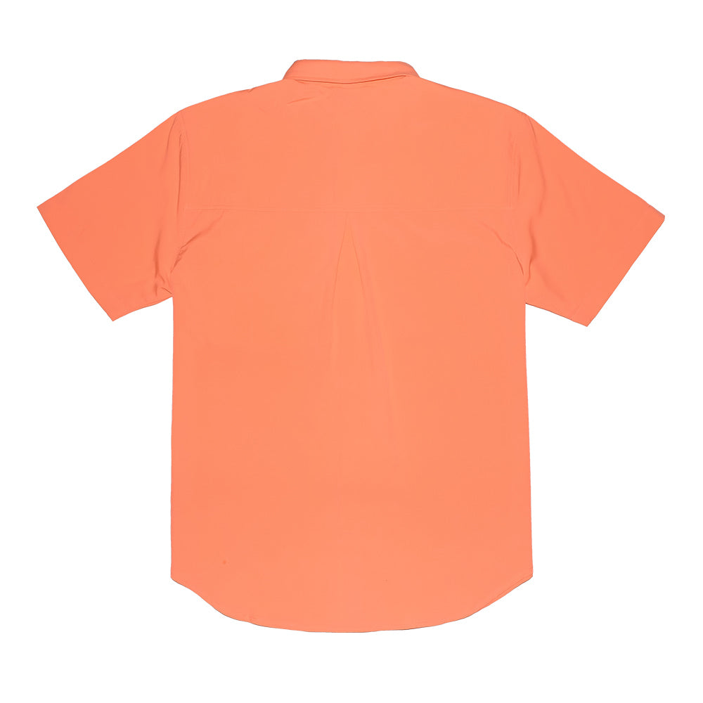 Saltee Outdoors Apparel Saltee Outdoors Jack's Bay Performance Short Sleeve Button-Down Men's Shirt In Candy Orange