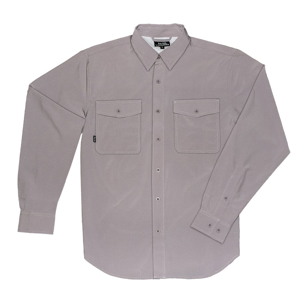 Saltee Outdoors Apparel Saltee Outdoors Laredo Arrowhead Grey Long Sleeve Button Front Men's Performance Shirt
