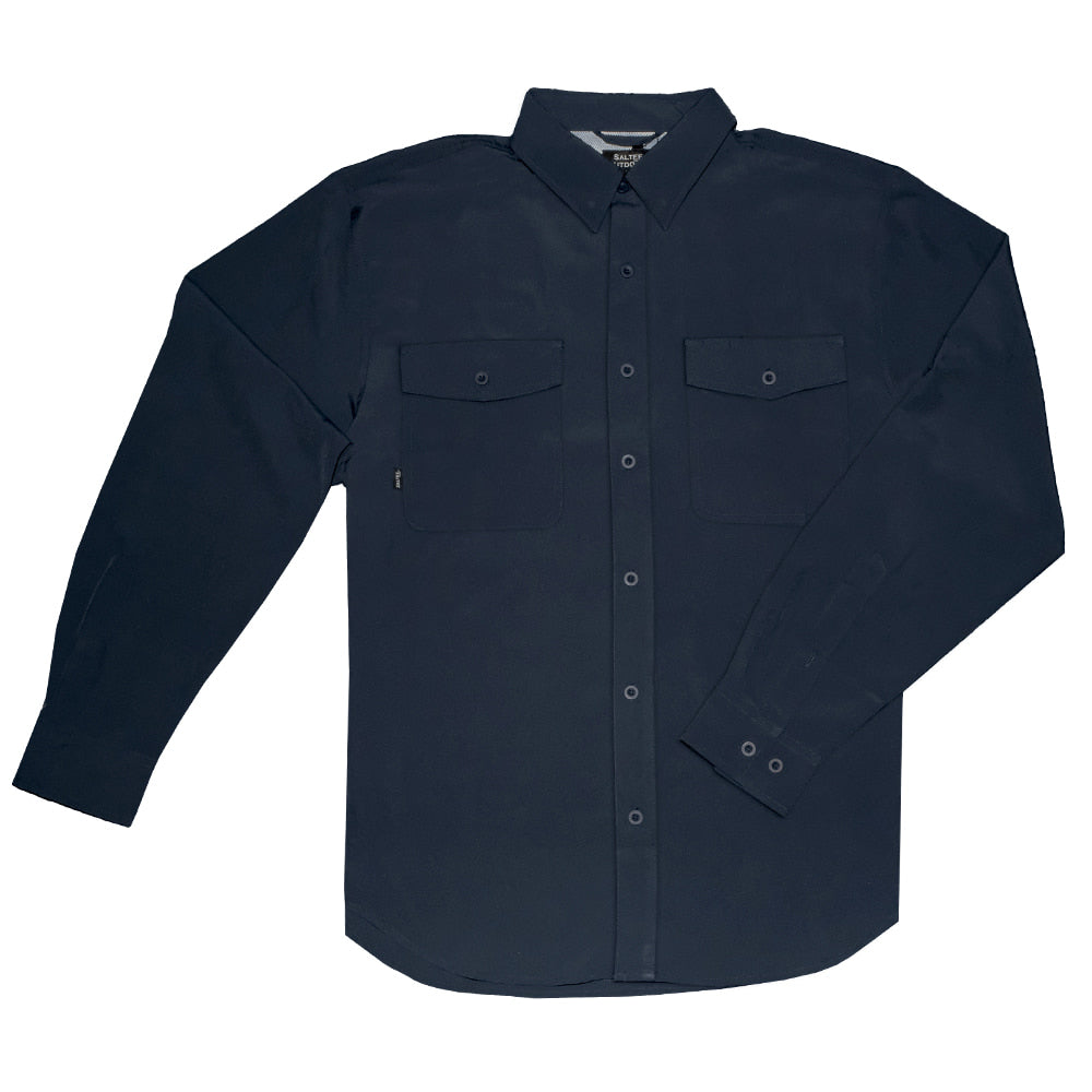 Saltee Outdoors Apparel Saltee Outdoors Laredo Midnight Navy Long Sleeve Button Front Men's Performance Shirt