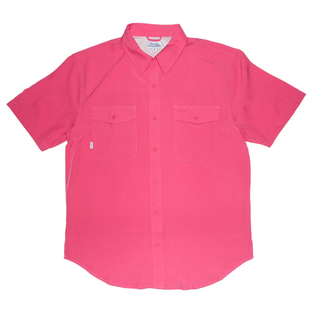 Saltee Outdoors Apparel Saltee Outdoors Laredo Western Pink Short Sleeve Performance Button-Down Shirt
