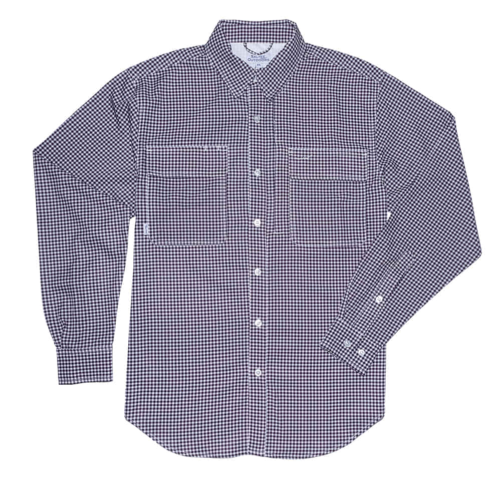 Saltee Outdoors Apparel Saltee Outdoors Men's Long Sleeve Button-Down Flap Pocket with Hidden Snap in Black and White
