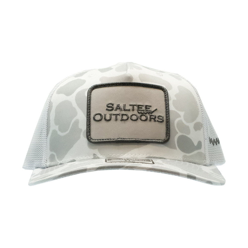 Saltee Outdoors Hats Camouflage Saltee Outdoors Blizzard  Duck Camo and White Meshback Cap