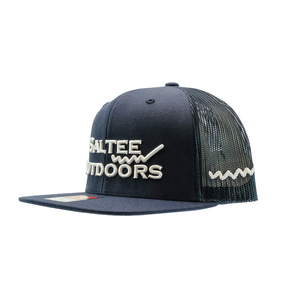 Saltee Outdoors Hats Navy Saltee Outdoors Navy With White Embroidery Meshback Cap