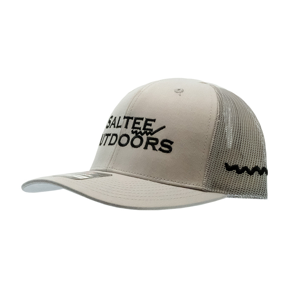 Saltee Outdoors Hats Saltee Outdoors Light Grey with Black Embroidery Meshback Cap